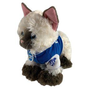 Build a Bear Promise Pet White Brown Cat Transformer Sounds Plush Blue Sweater